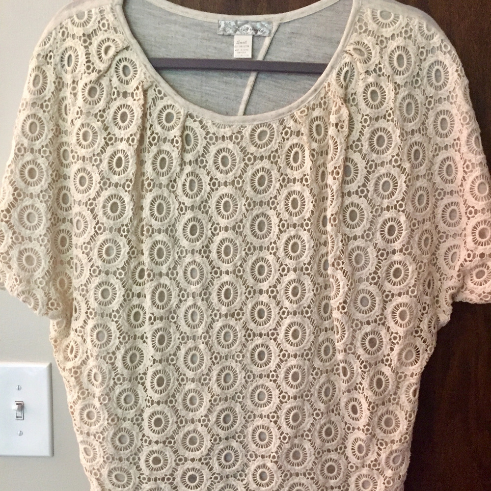 Trinity lace top with button-up back